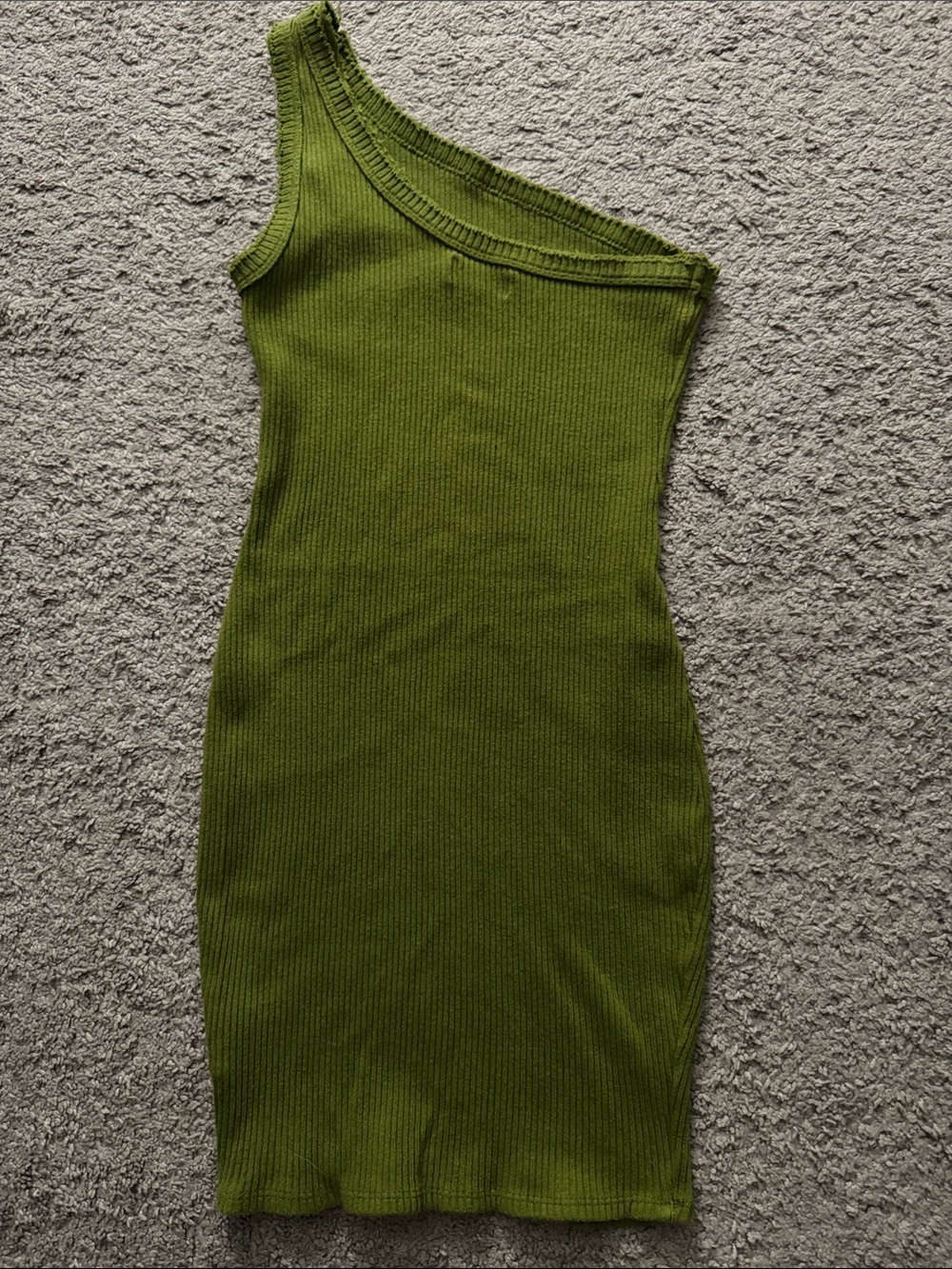 Urban Outfitters Olive One-Shoulder Ribbed Dress